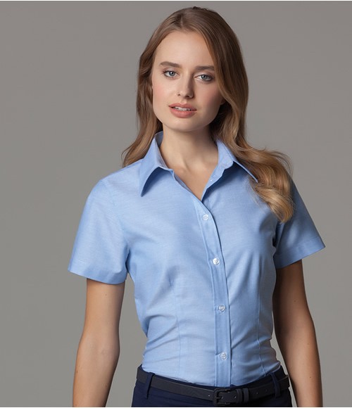 Kustom Kit Ladies Short Sleeve Workwear Oxford Shirt