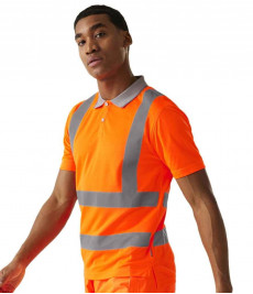 RG555 (TRS271) Regatta High Visibility Pro Contract Polo Shirt-Orange